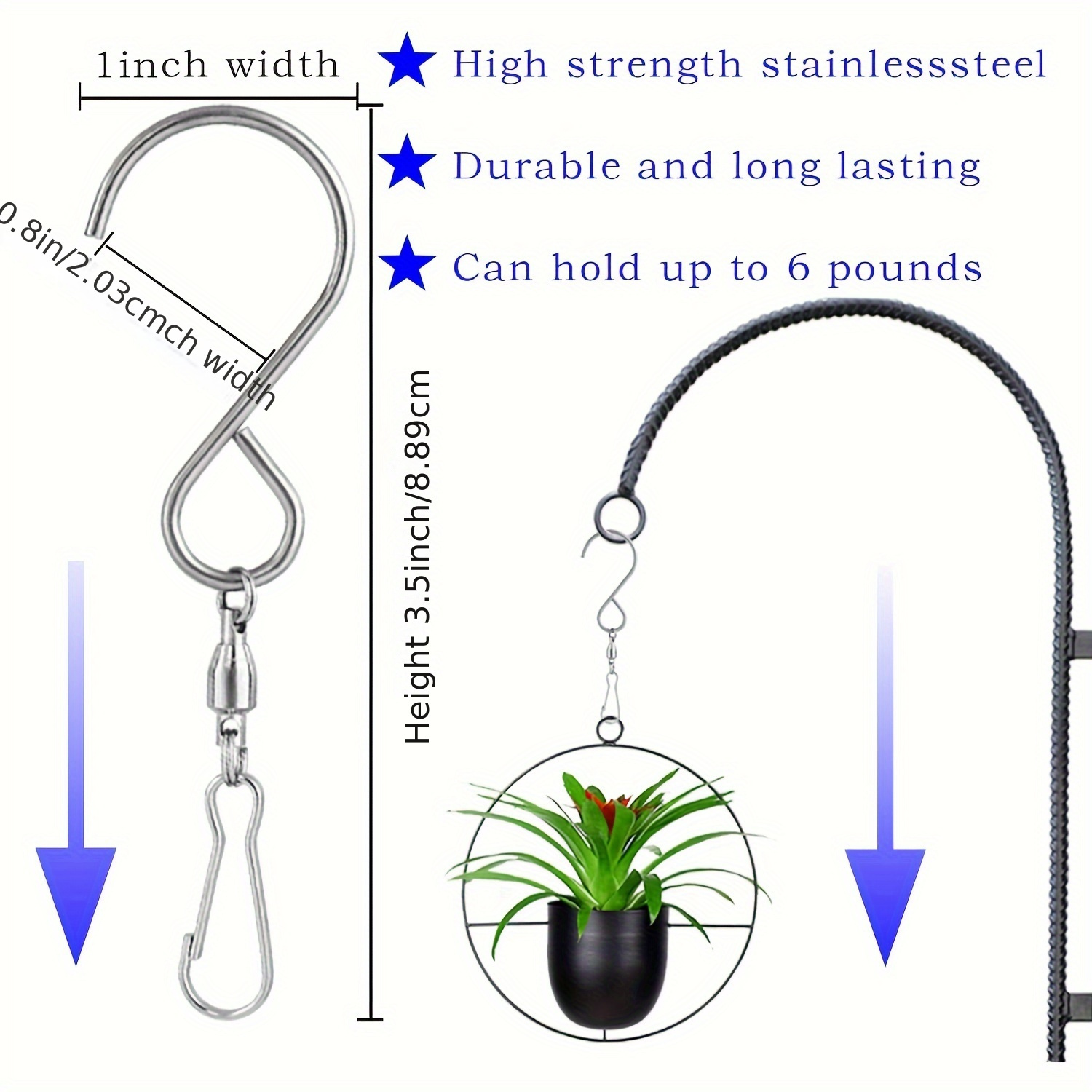 Swivel Hooks Clips Hanger for Hanging Wind Chimes Crystal Twisters