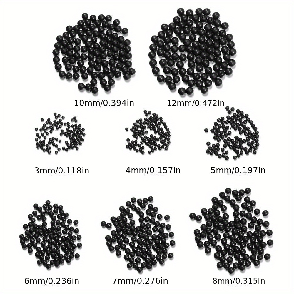 Fishing Beads Space Stopper Black 3mm Round Soft Hard Beans - Temu