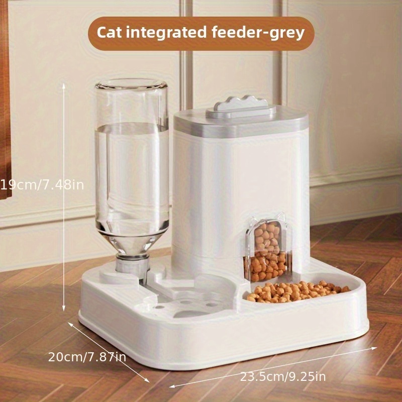 Image of 2026 Pet Feeder Set, Automatic Water Dispenser Integrated Food Bowl, 0.26-2.64 Gallon No Battery Required Pet Waterer, Easy Clean Durable Pet Feeding Accessories For Cats Puppies