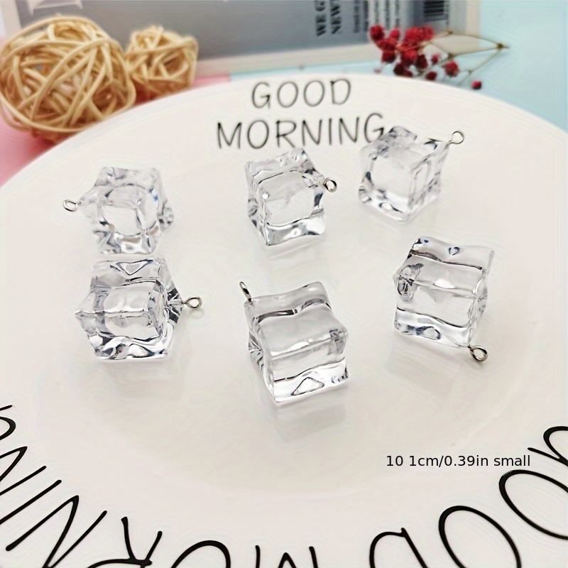 TEMU 1 Paquete de 10/20 Colgantes de Llavero Transparentes Simulados para Joyería DIY