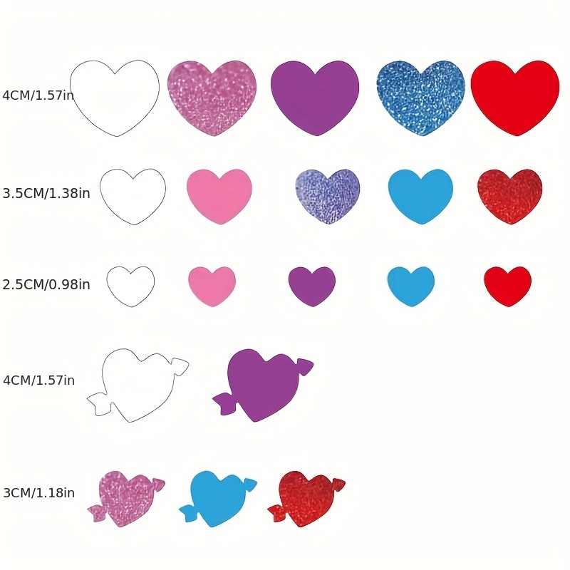Printable Heart Stickers  Glitter Valentine Stickers