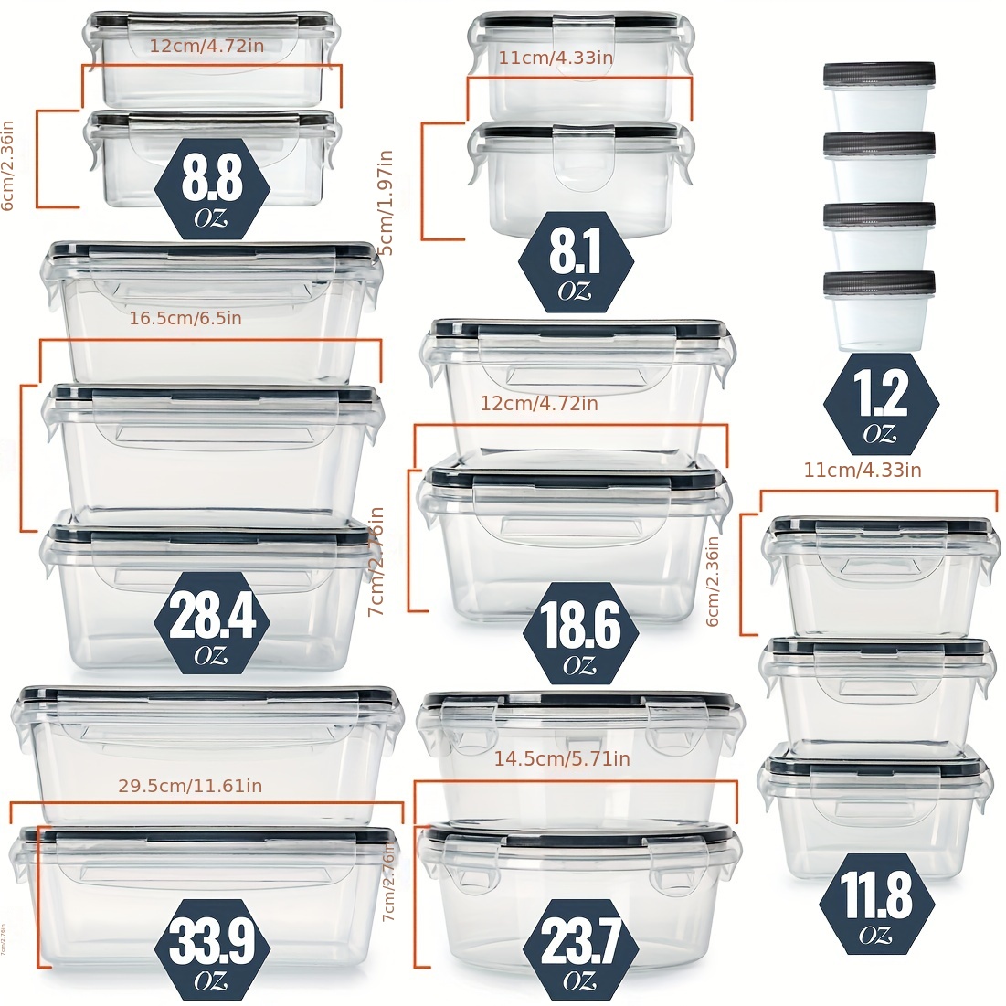 20 Sets Food Storage Containers With Lids, Airtight Plastic Meal Prep  Container, Vegetable Fruit Food Organizer, For Pantry, Kitchen And  Refrigerator