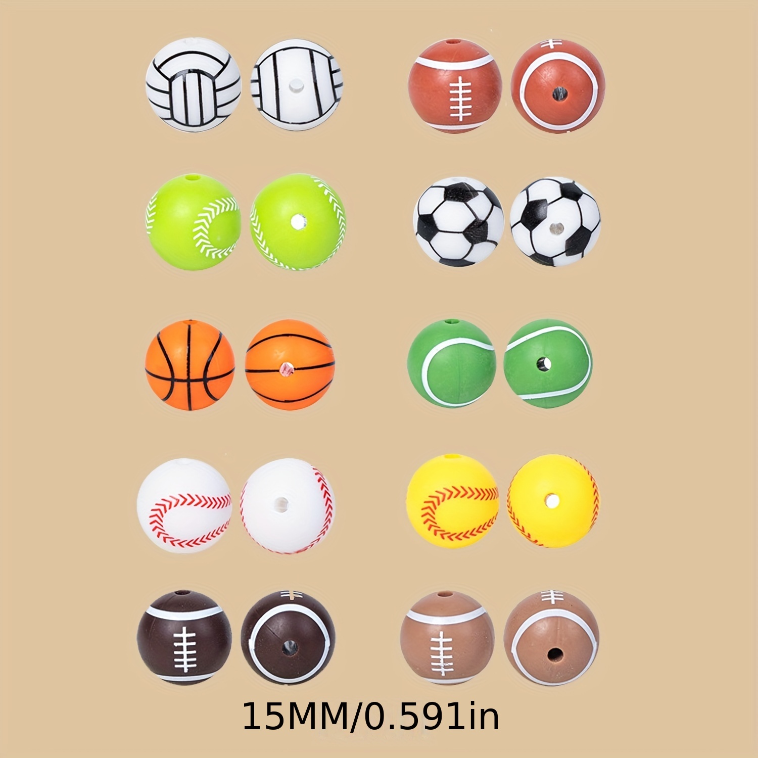 Tennis Ball Yellow 12mm Round Silicone Beads, Yellow Round