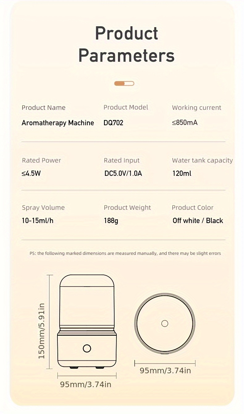 Ultrasonic Humidifier & Diffuser with USB-Powered Operation - Quiet Operation, Cool Mist, Control, USB-Powered, for Bedroom, Living Room, Office, Bedroom Humidifier, Modern Aesthetic, Home Decorators