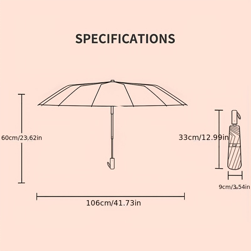Automatische paraplu met 72 versterkte baleinen