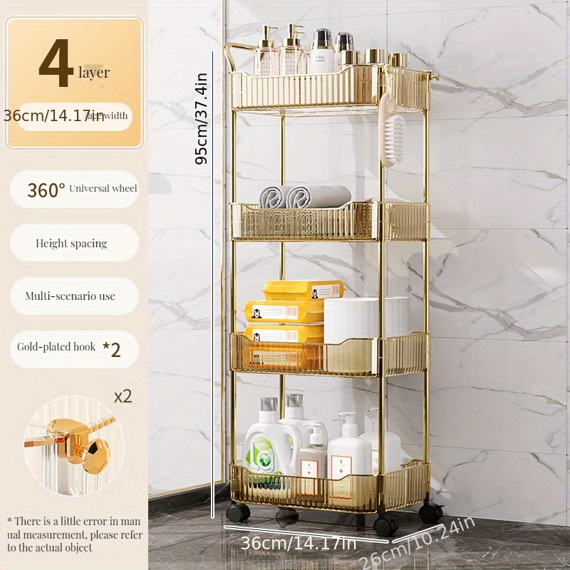 1pc Small Cart Storage Rack, Multilayer Kitchen/bedroom/bathroom Storage  Organizer For Baby Food And Snacks, With Moving Wheels