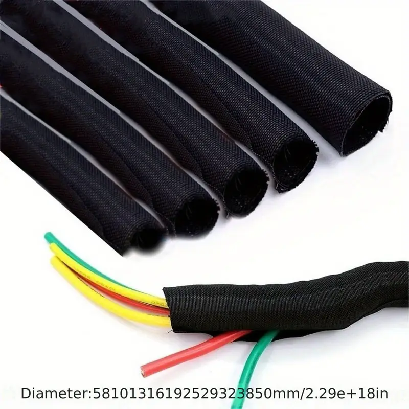 100 Ft Black Expandable Braided Cable Sleeving – 3/8 Inch Wire Loom Tubing