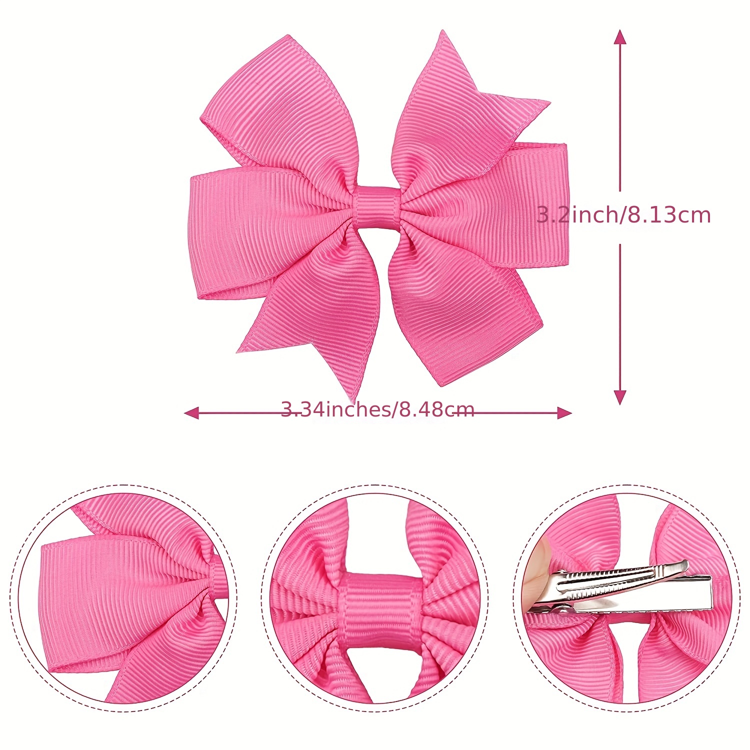 40pcs Solid Color Bow Knot Hair Clip Duck Billed Clip Coquette Style Hair  Accessory For Girls Women