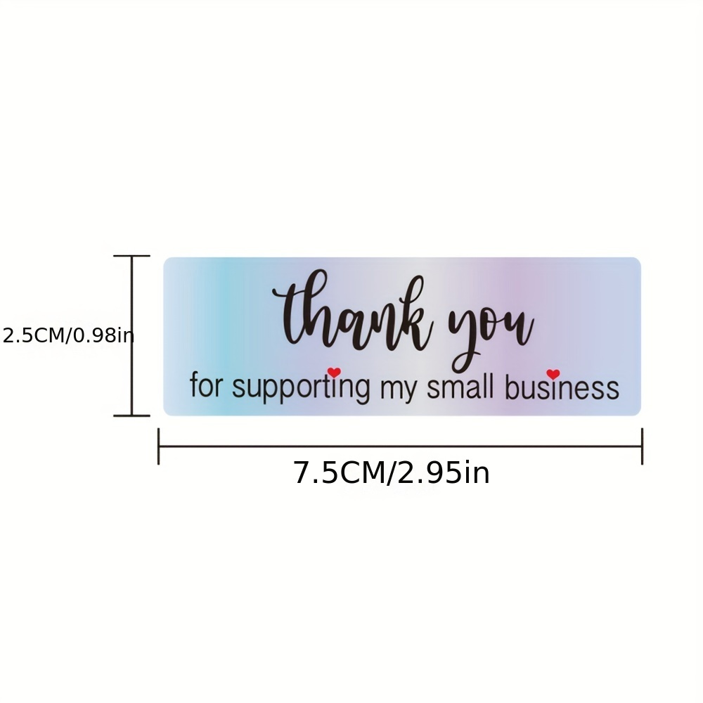 120pcs Thank You for Your Order Stickers 7.5*2.5cm Rectangular