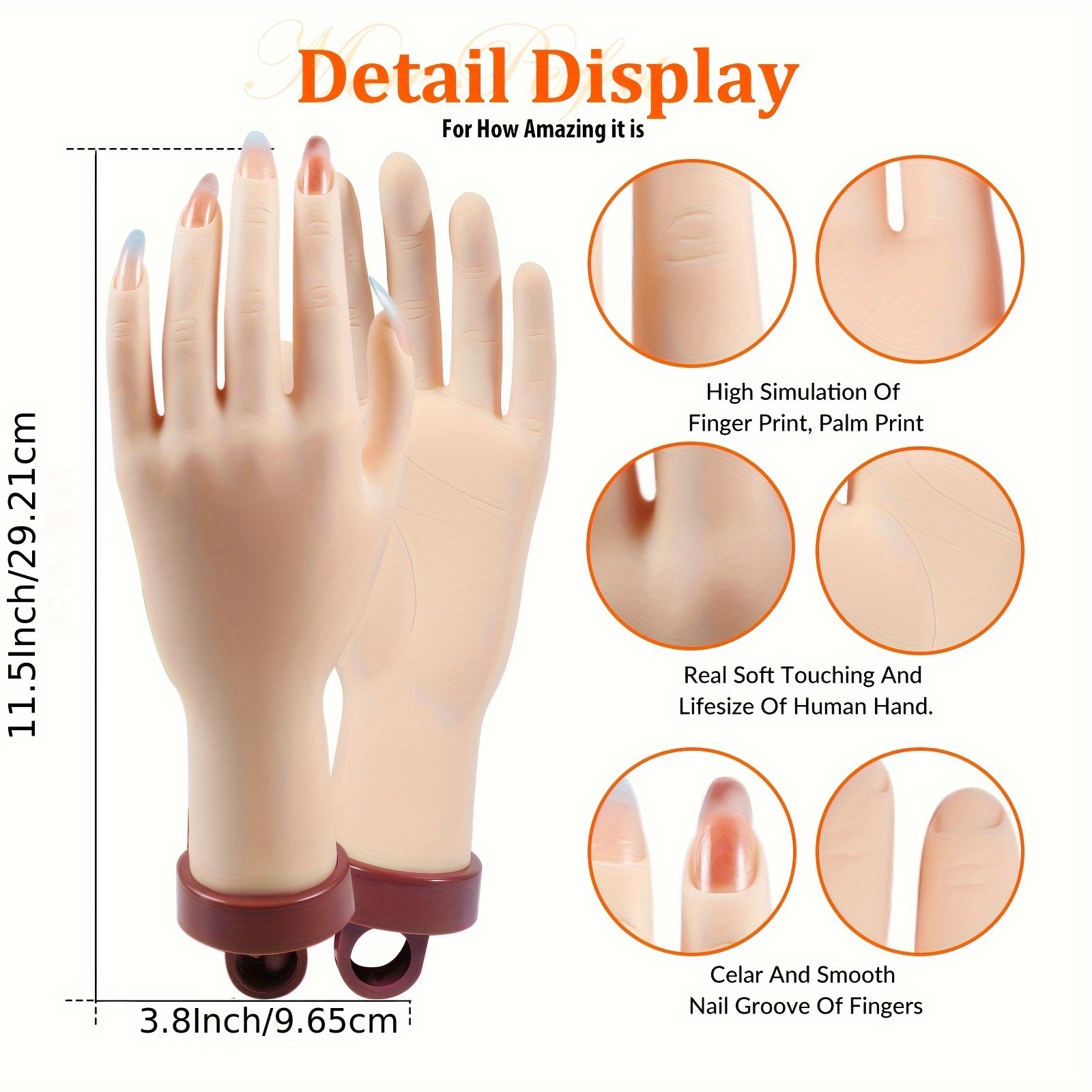 Practice Hand For Acrylic Nails Practice Hand Mannequin Hands For Nails  Practice Nail Art Hand Nail Training Hand Fake Hand For Beginners