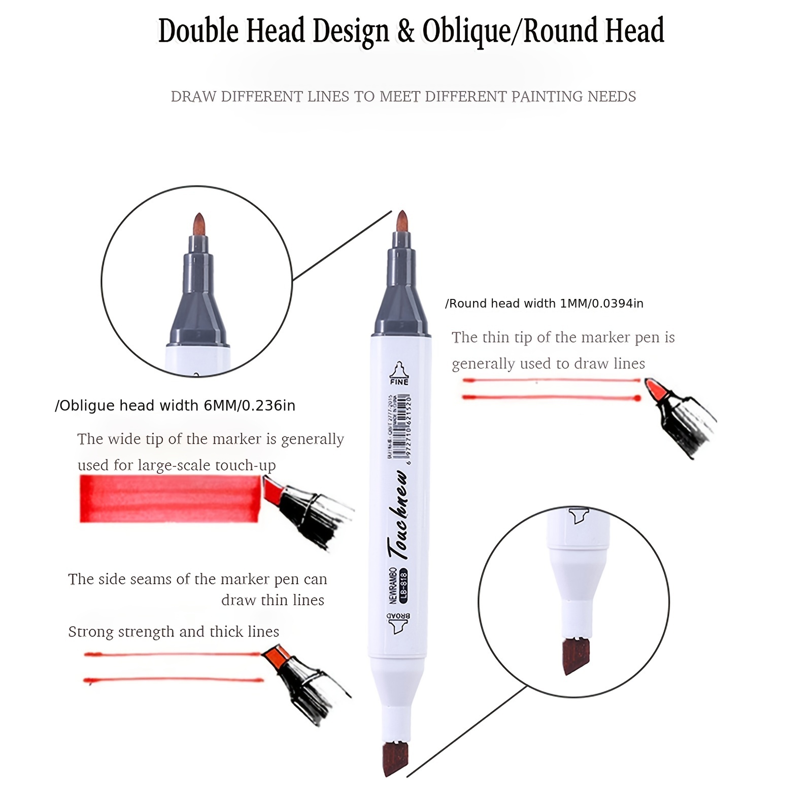 Double headed Marker Pen Set Large capacity Portable - Temu