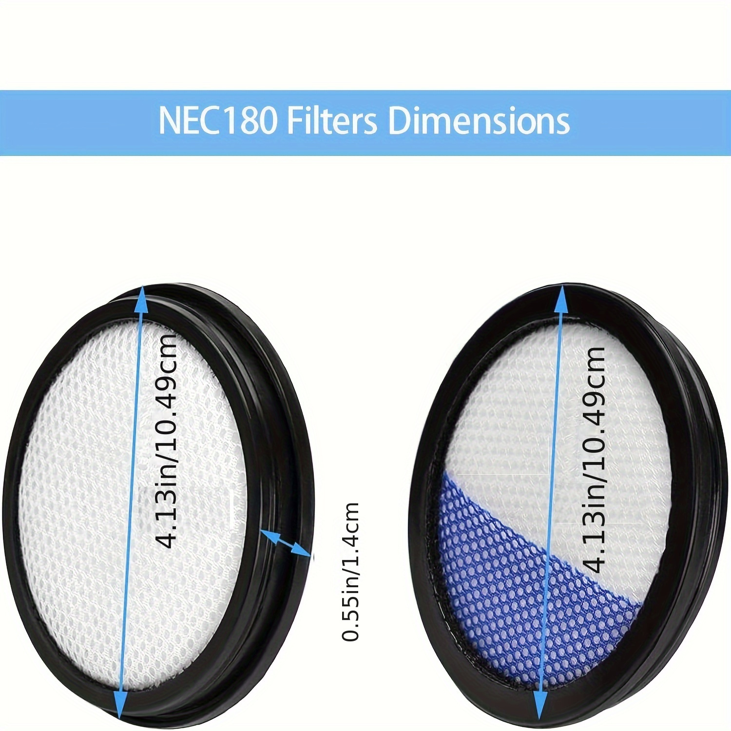 6pcs washable replacement vacuum filters compatible with eureka     nec180 nec185 nec186 nec190   plastic material vacuum cleaner details 2