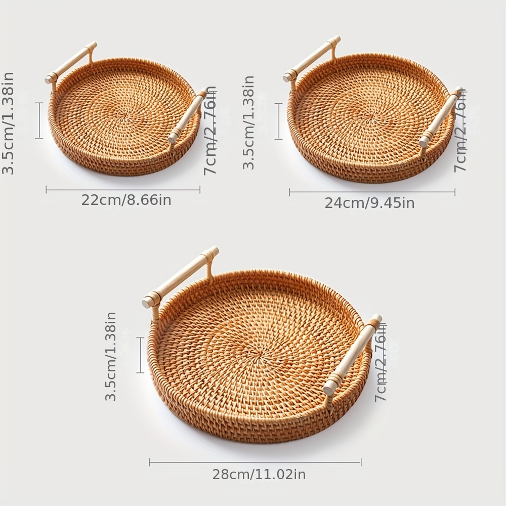 Cesta Mimbre Doble Tejida Mano Cenas Salvamanteles - Temu Mexico