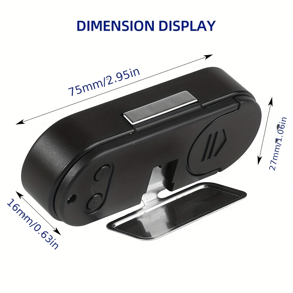 Car Mini Electronic Clock Time Watch Auto Dashboard Clocks Luminous  Thermometer Black Digital Display