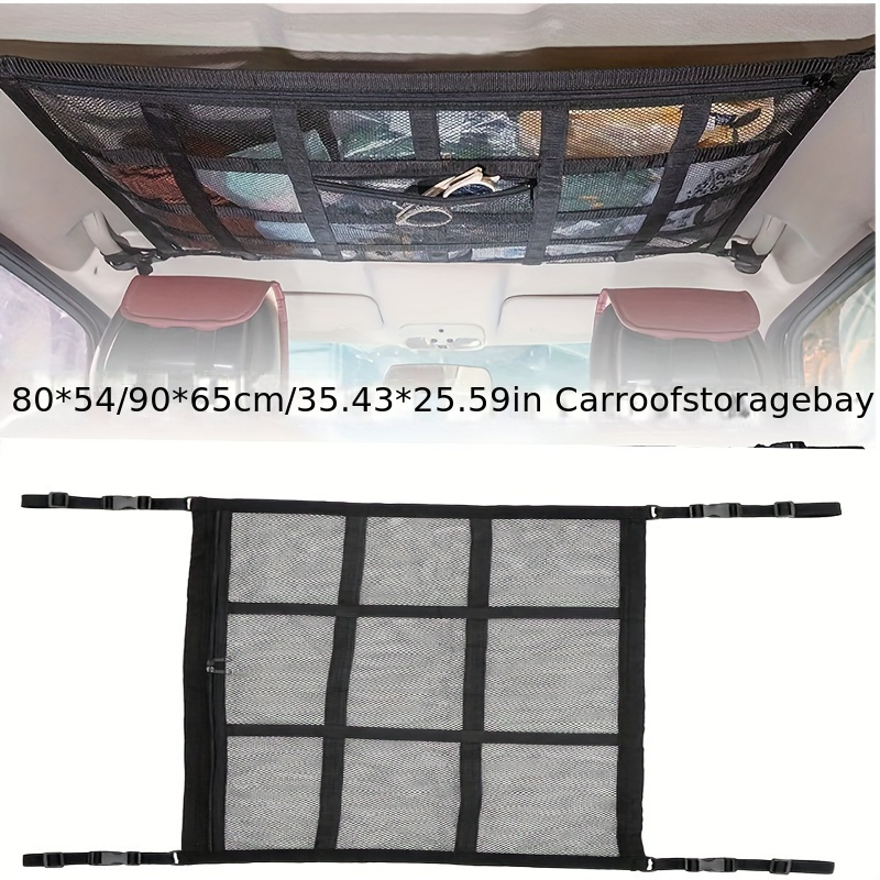 Car Supplies Storage Box Roof Storage Net Roof Luggage Net - Temu
