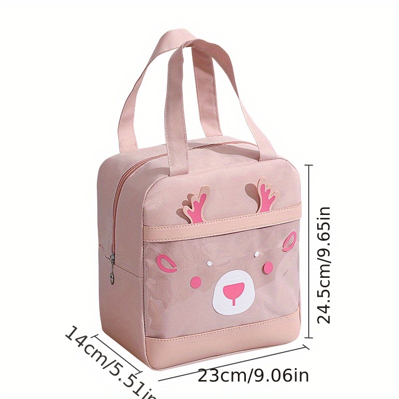 Christmas Deer Lunch Box Bag Waterproof Insulated Picnic Bag