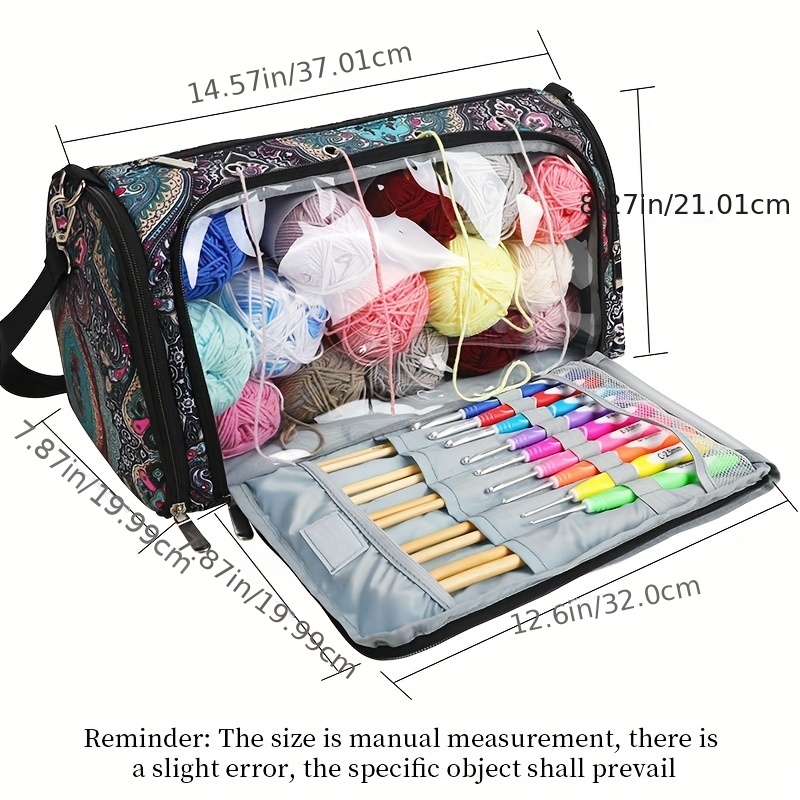 1 Multifunctional Wool Storage Bag Knitting Crocheting - Temu