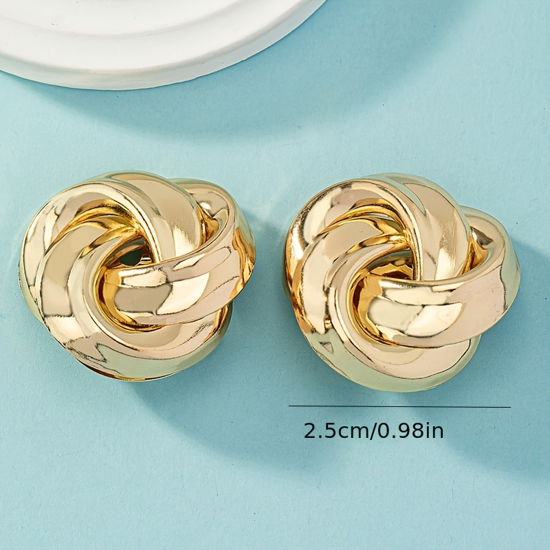 TEMU Boucles d'oreilles à boutons en métal, mode européenne et américaine, exagérées, , polyvalentes, tendance, rétro, sexy, pour soirée .