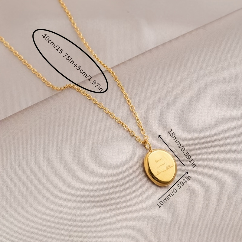 golden stainless steel minimalist unisex couple necklace Temu