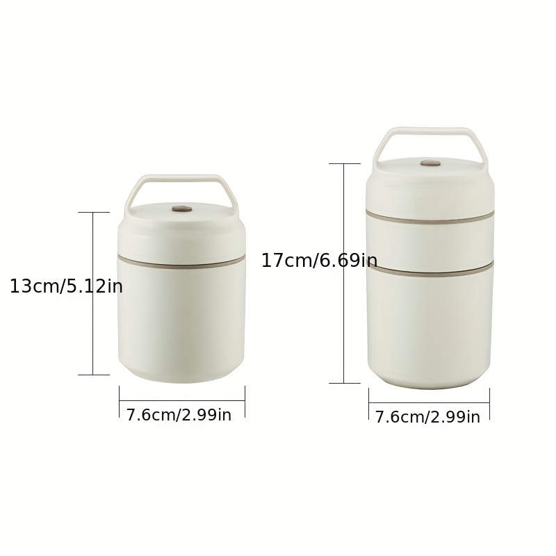 Insulated Food Jar Stainless Steel Cylindrical Lunch - Temu Italy