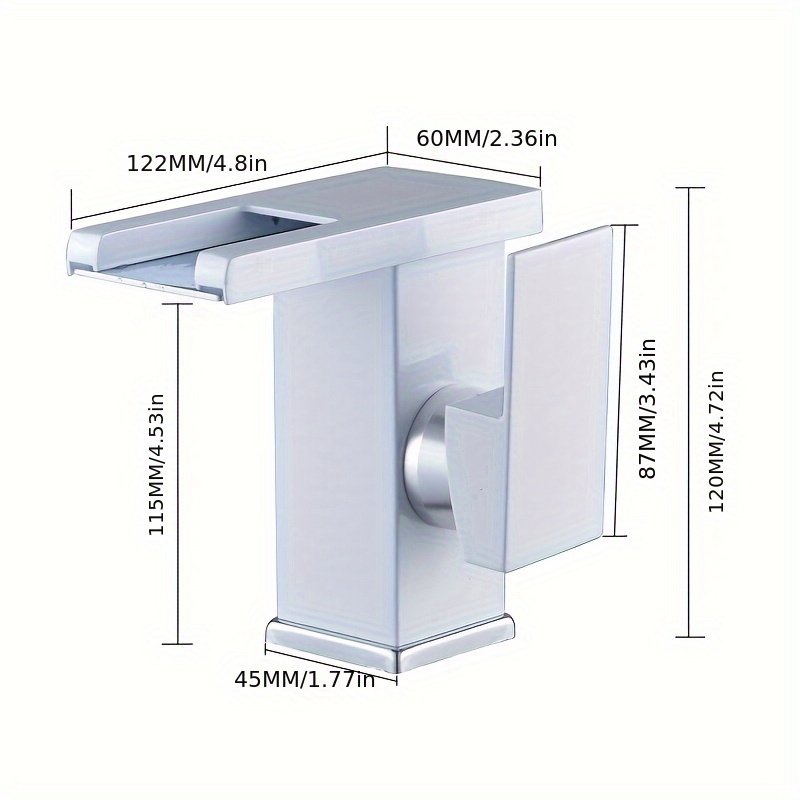 Zlewozmywak z miedzi z oświetlaną kranikiem, zapewniający gorącą i zimną wodę mieszankę do domowych łazienek, z funkcją regulacji temperatury i trójkolorowym designem zmieniającym kolor.