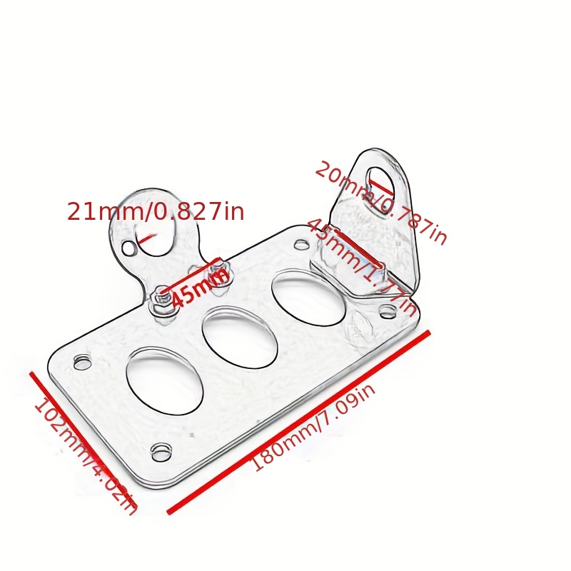 Licence Support Plaque D'immatriculation Kit Support latéral Moto Feu  arrière Fer Support de Plaque d'immatriculation pour Harley Chopper Bobber