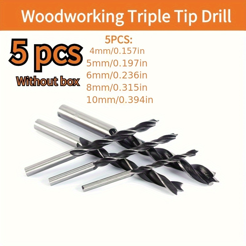 

5/8pcs Woodworking Triple Tip - Shank, Twist For & Hardwoods