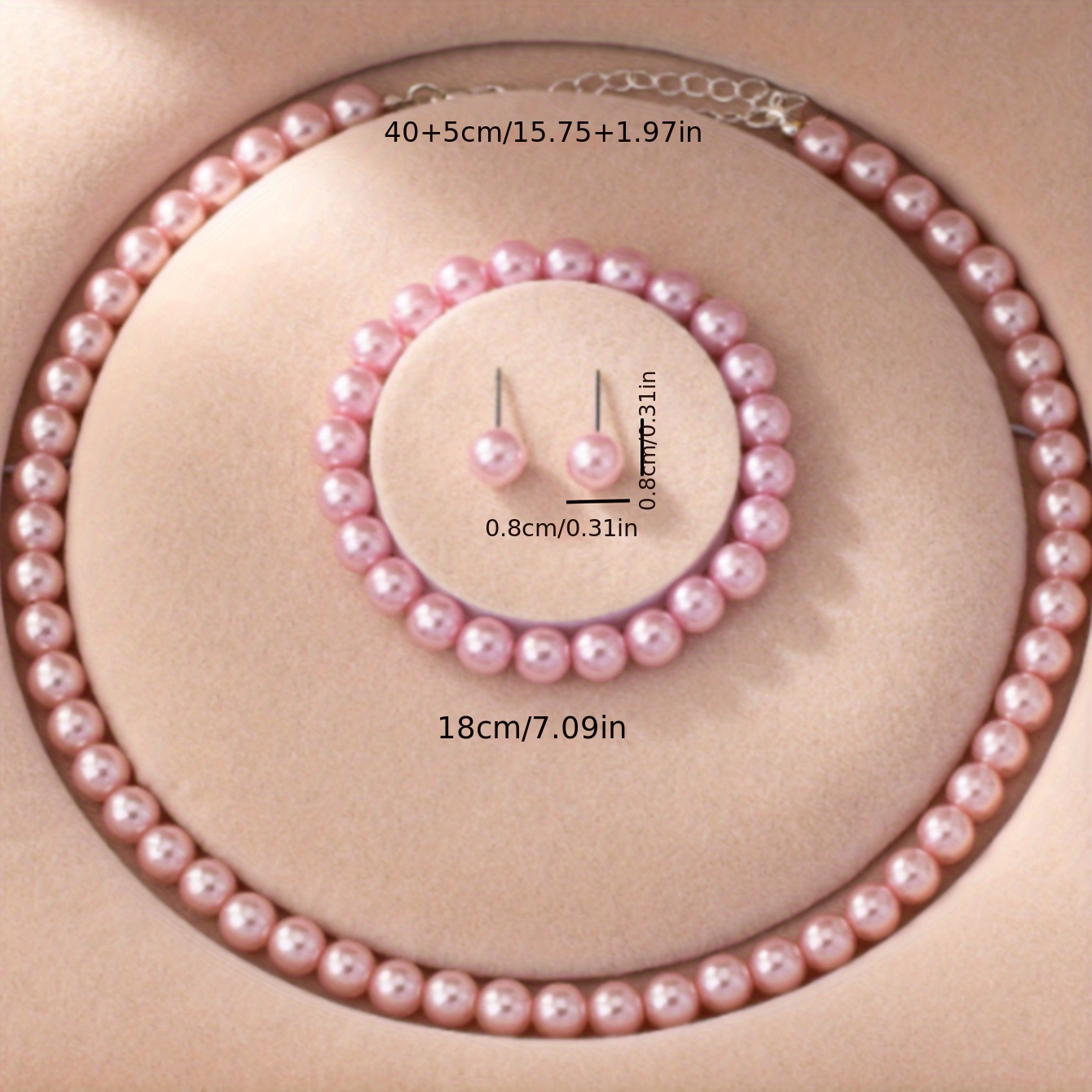 Rose Gold Pearl Pearl Jewellery Sets Necklace Bracelet And