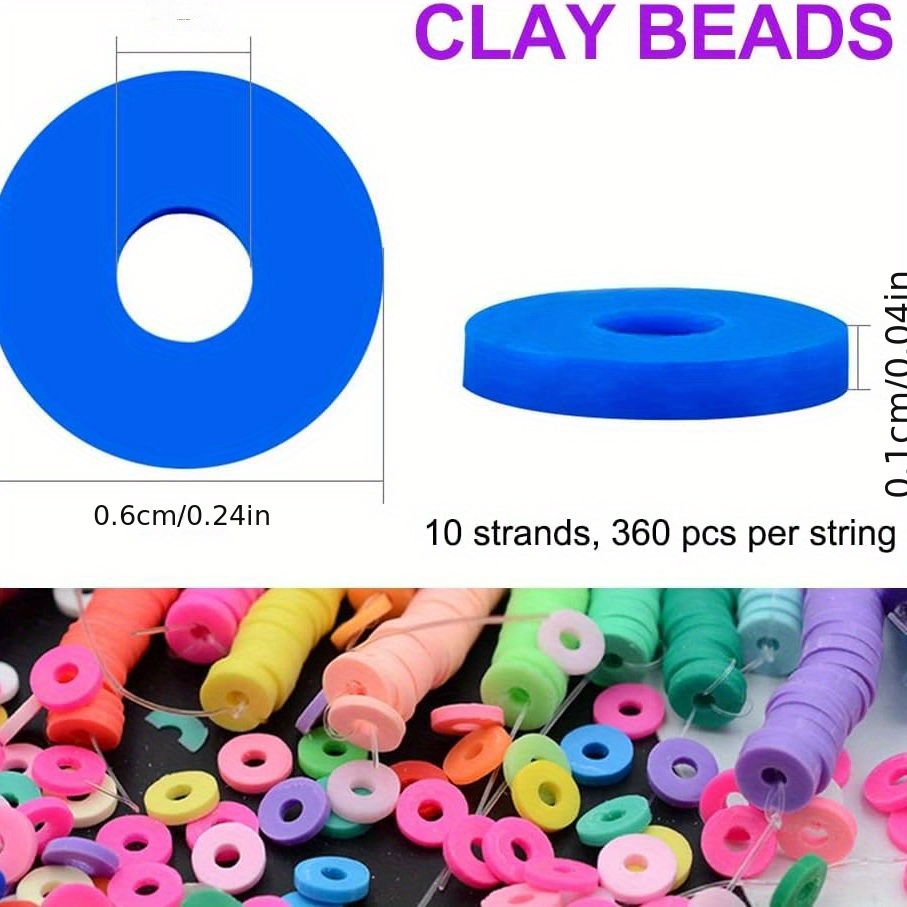 3600 pcs Green Clay Beads for Bracelets Making, 10 Strands Flat Round  Polymer 6mm Clay Beads Spacer Heishi Beads for Jewelry Making