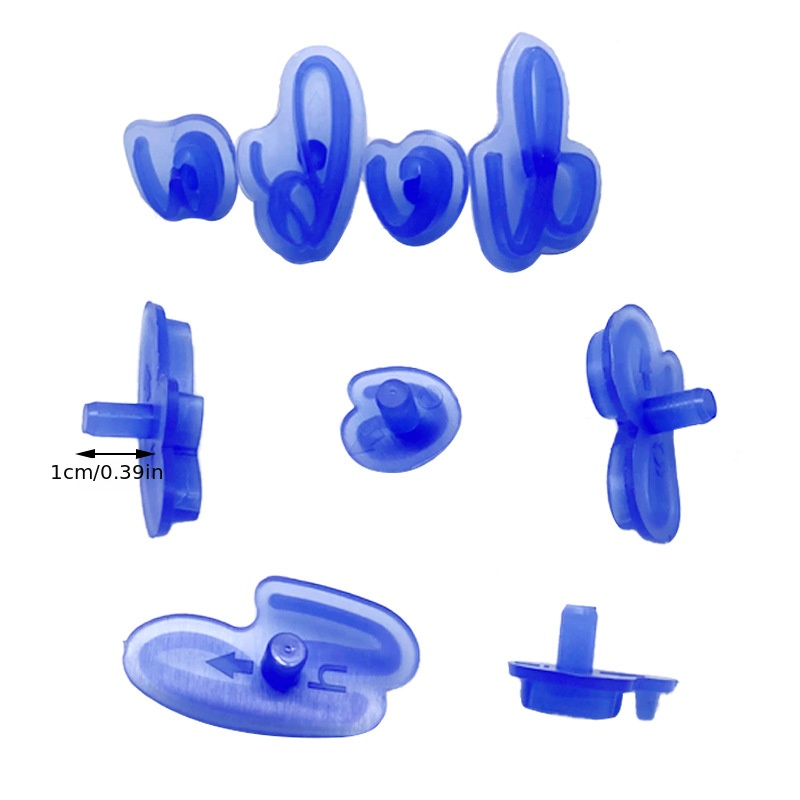 4 видов пластиковых форм для печати мастики и маленьких английских букв для изготовления печенья, форм для украшения тортов. Детали: 7 шт.