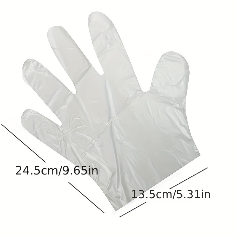 100pcs Food Transparent Disposable Gloves for Kitchen & Beauty