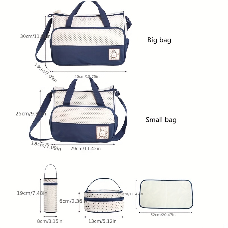Hot Oblique Span Waterproof Mommy Bag Set, 5pcs