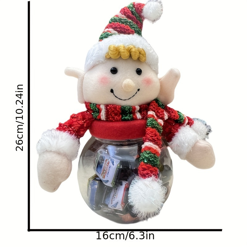 Christmas Car Candy Box Collection Jar Elf Doll Head Gift Pendant