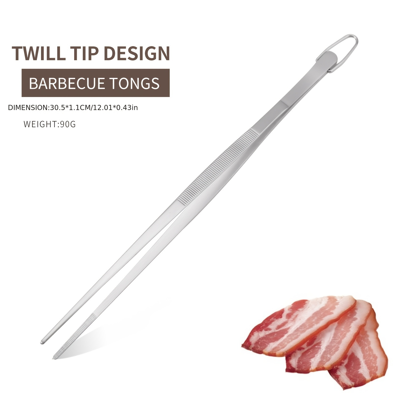 Image of Kitchen Tweezers, Fine Tweezers Pliers, Extra-long Stainless Steel Cooking Tweezers