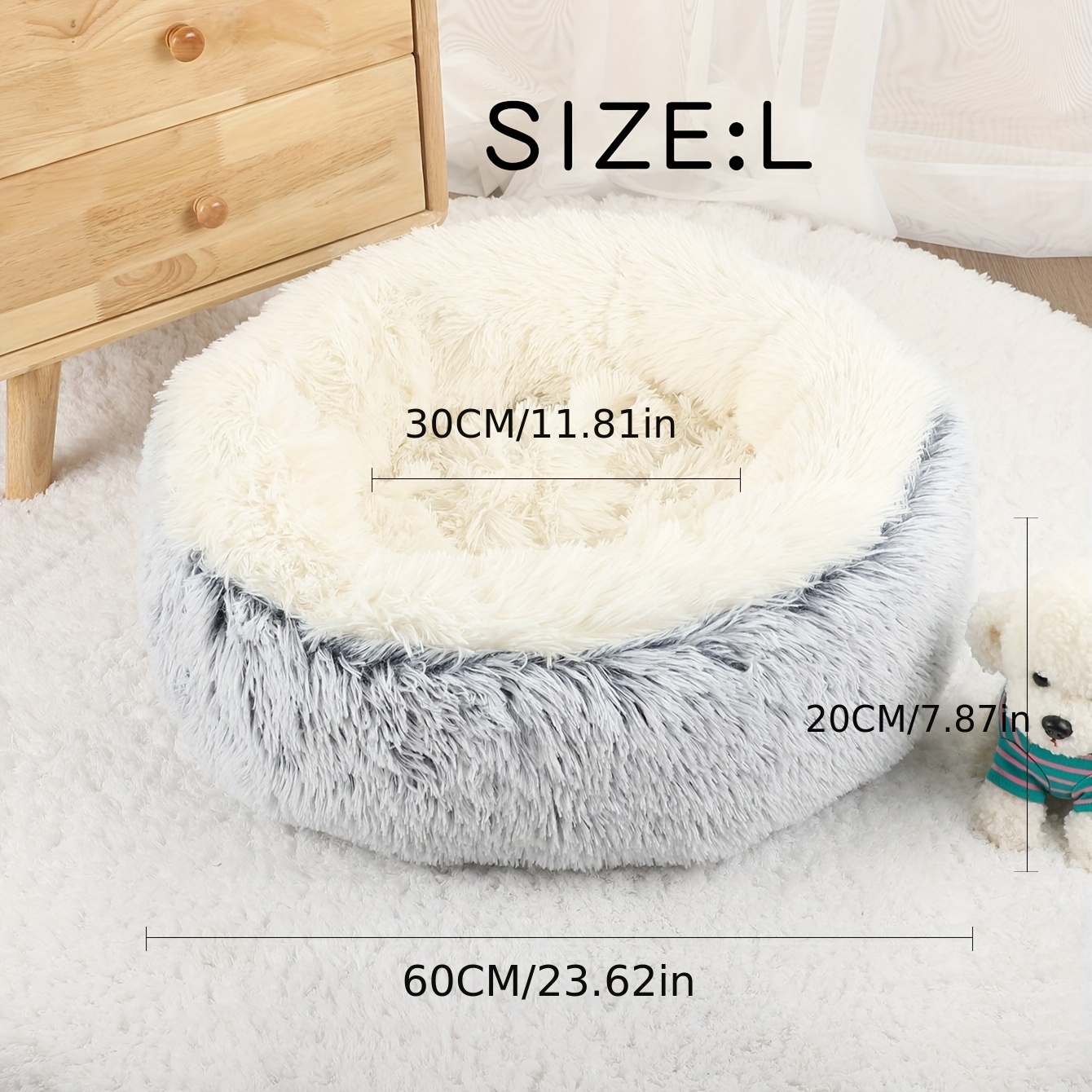 Soft Long Plush Cat Kennel Dog Kennel Winter Warm Pet Bed - Temu