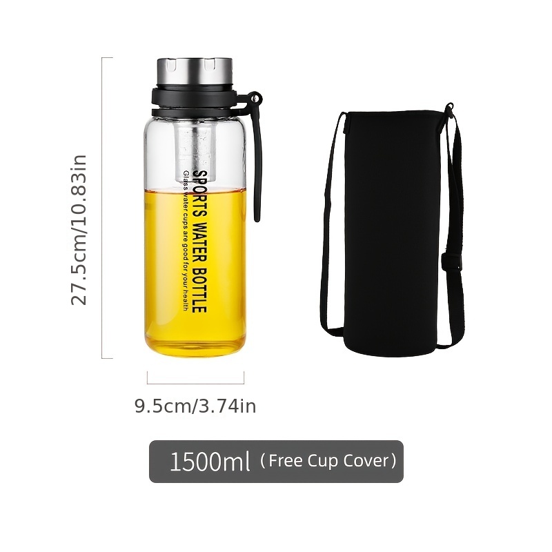 Large Capacity Glass Infuser Water Bottle, Glass Tea Tumbler With Strainer,  Sport Water Bottles For Gym Hiking Camping - Temu