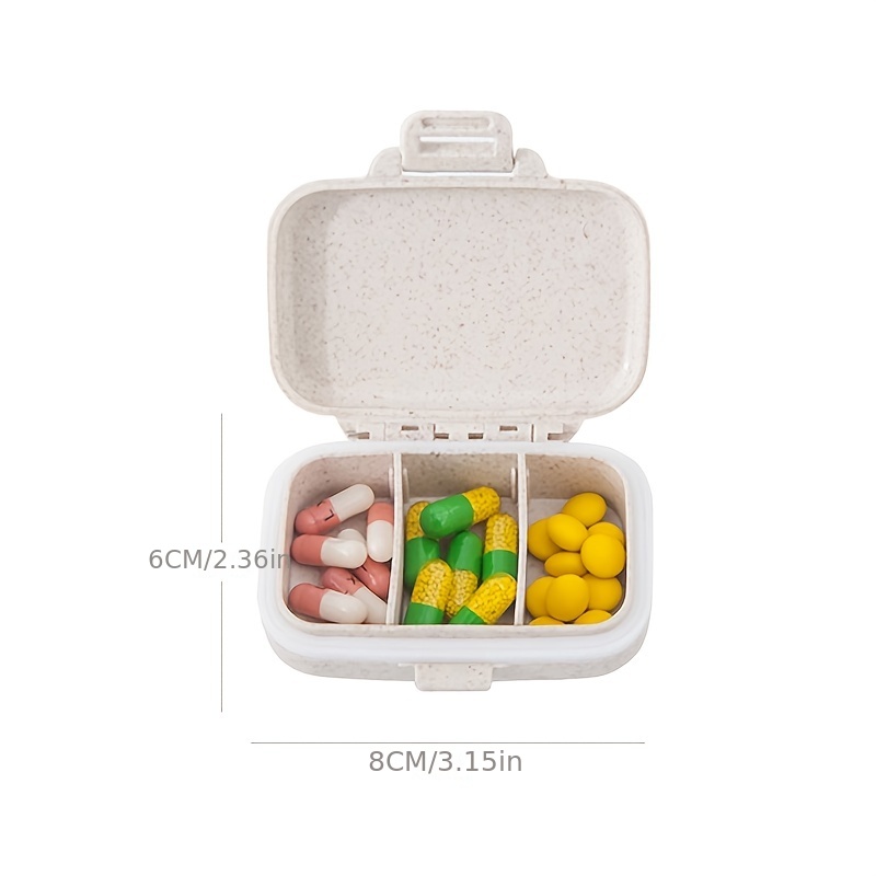 Stylish Pill Box with 3 Compartments for Supplements