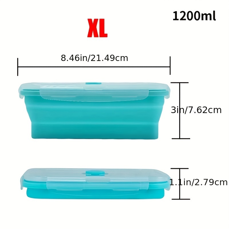 1pc Folding Silicone Insulated Lunch Box Collapsible Portable Round Bento  Box For Office Workers Leakproof Food Storage Container With Bpa Free  Airtight Plastic Lid Microwave And Freezer Safe Home Kitchen Supplies