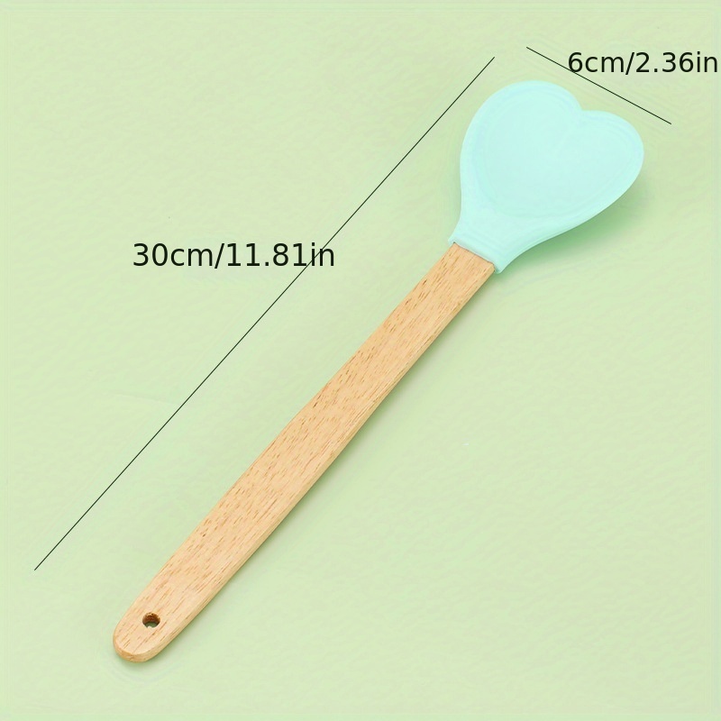 Set Of 4 Heart-shaped Silicone Spatulas Non - Stick Rubber