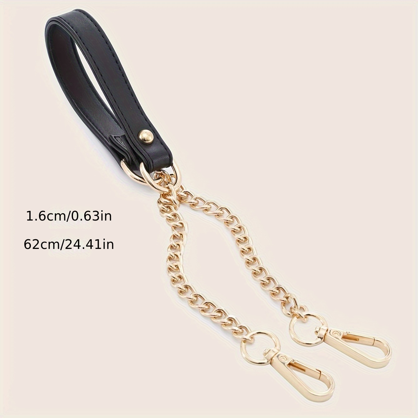 Stylish Pu Leather Chain Splicing Bag Strap All match - Temu