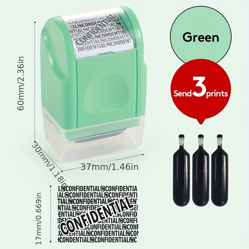  6 Pcs Seal Security Stamps Plastic Stamps Name Stamps The Name  Stamp Confidential Roller Stamp Stamps for mailing Confidential Stamps  Privacy Protection Stamps Handheld ID Card die : Office Products