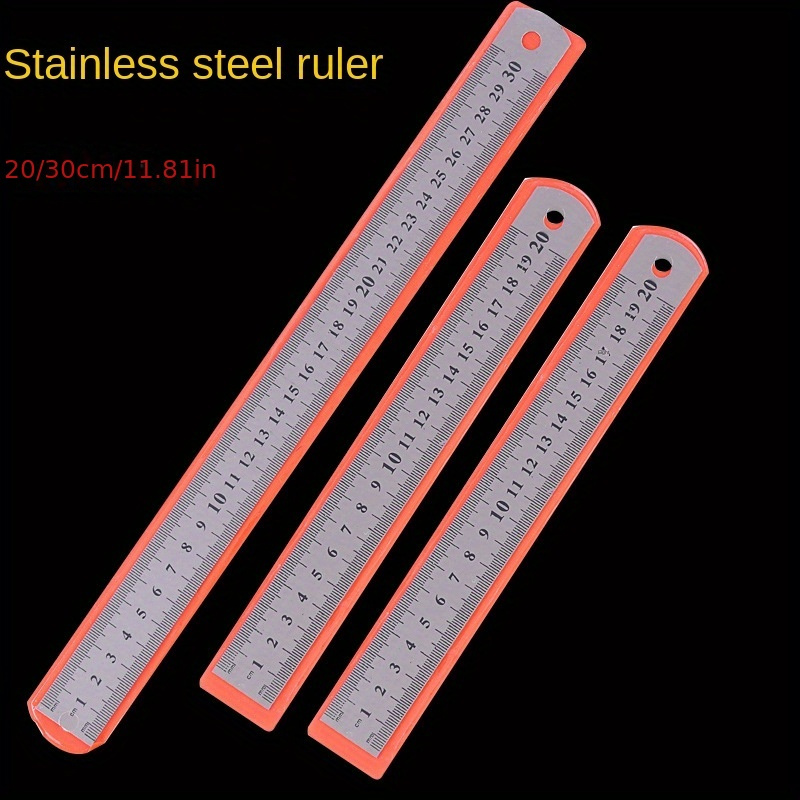 Metal Ruler Set - 6,8,12 inch Stainless Steel Double Side Straight Edge  Centimeter Inch Scale Metric Construction Rulers Kit Precision Measuring