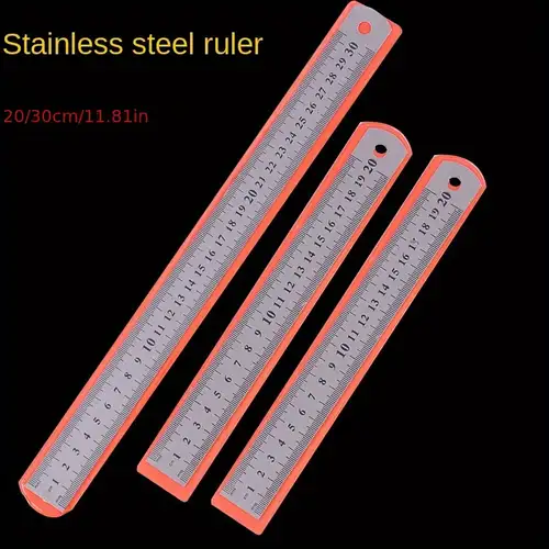 Stainless Steel Metal Flexible Ruler - 6 Inch - Pack of 2 - Metal Flexible  Ruler Inches Centimeters - 30cm