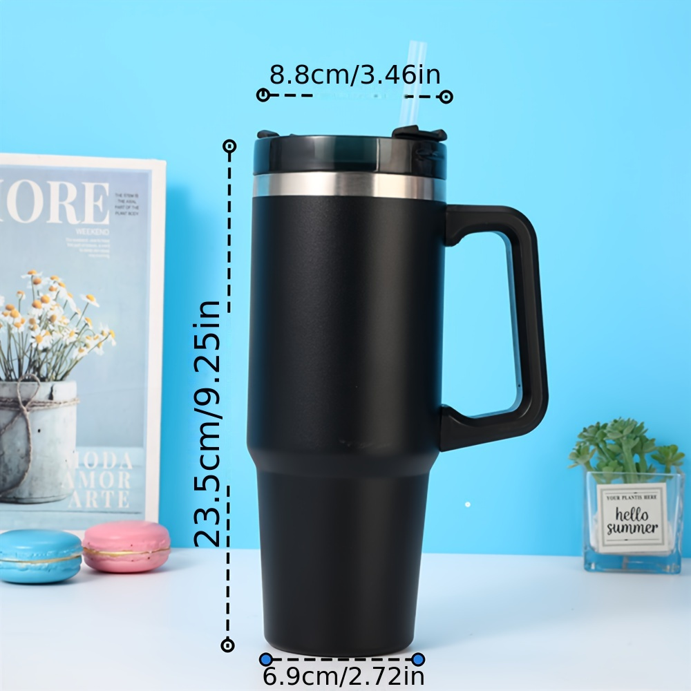 980ml Stainless Steel Water Cup Insulated Straw Bottle