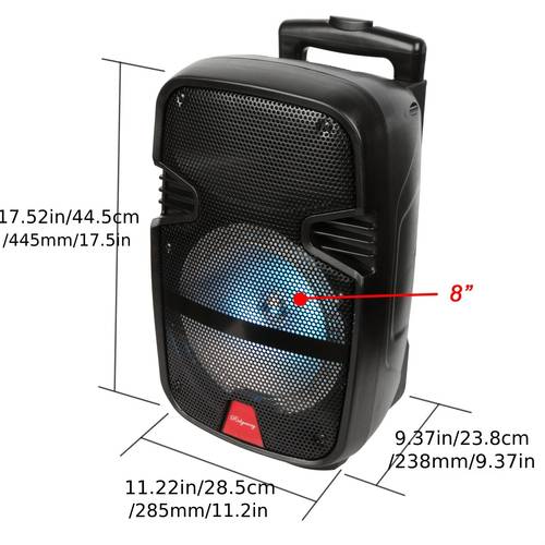 8 3000w portable wireless karaoke speaker battery powered 2400mah indoor outdoor speaker system with fm tf aux usb wired microphone and remote control