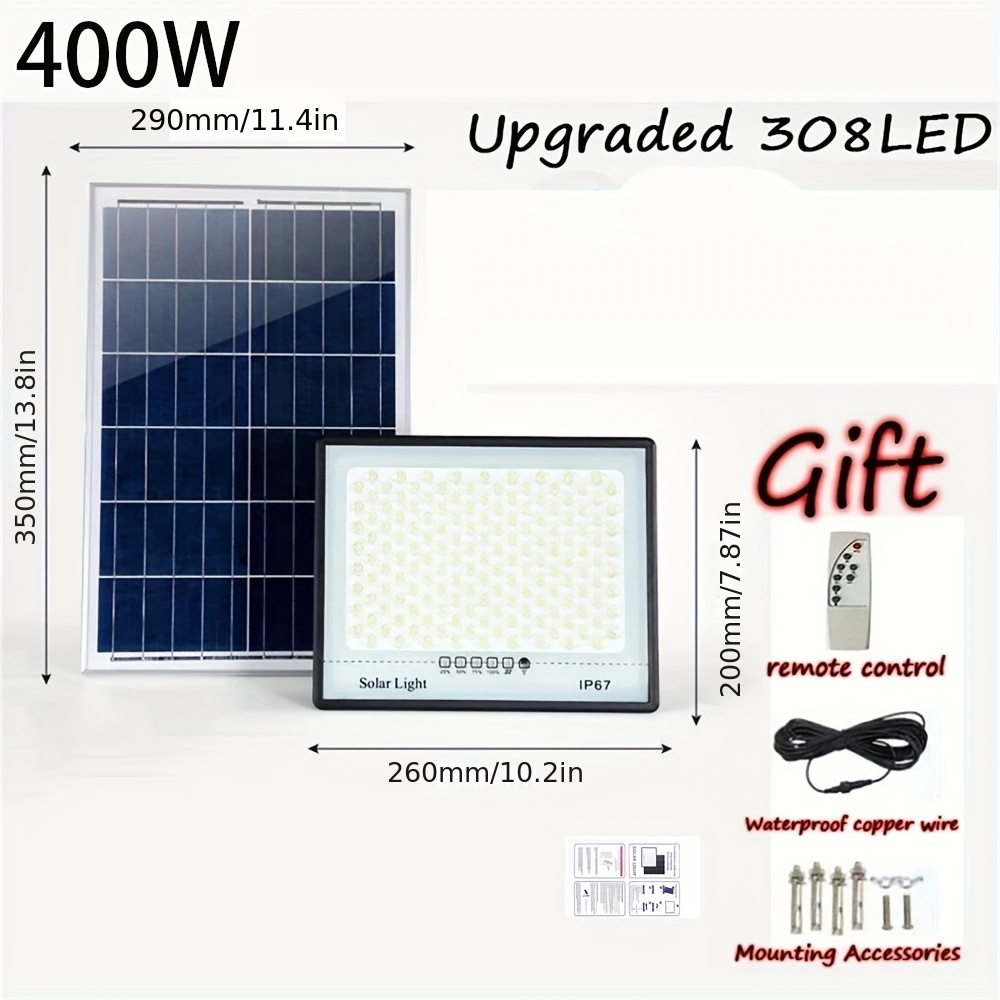 Solar Light Outdoor, 106 LED Solar Light Outside with Motion Detector, IP65  Waterproof, 120° Lighting Angle, Solar Wall Light for Garden with 16.5ft