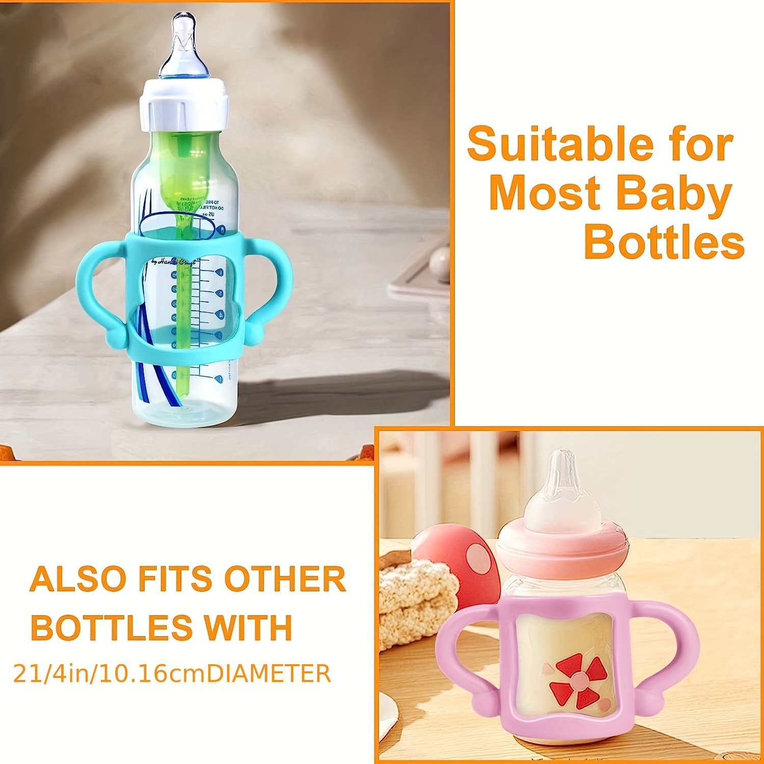 Bottle Handles For Narrow Baby Bottles, Baby Bottle Holder, Bpa-free Soft  Silicone Bottle Handles - Temu