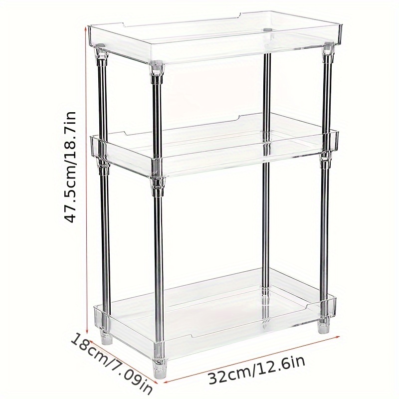 Bathroom Countertop Organizer, Clear Acrylic Tall Organizer Shelf Stand For  Cosmetics Perfume, Fashion Rack Organizer For Makeup Skincare Storage In  Bathroom Bedroom Office - Temu