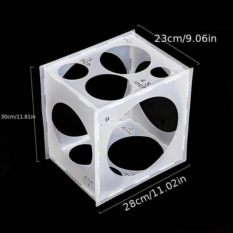 11Holes Plastic Balloon Sizer Box Collapsible Cube 2-10inch Size