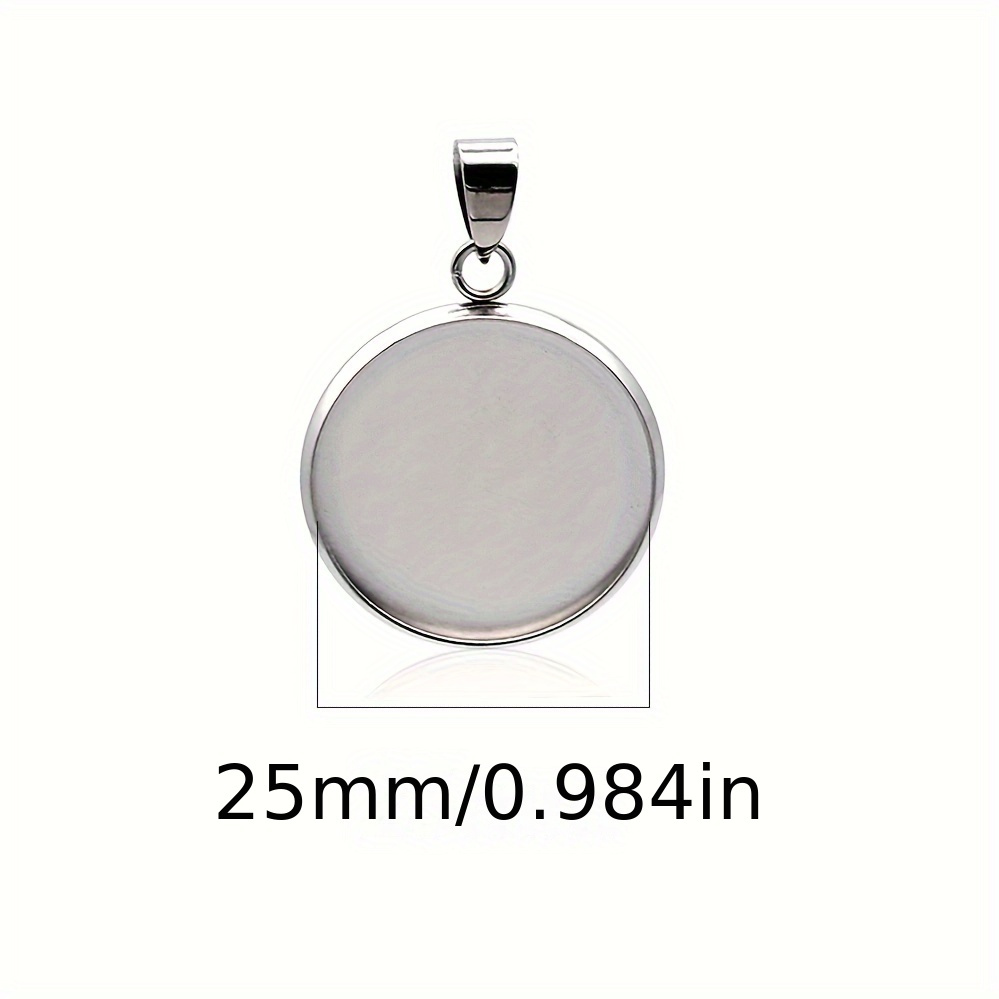 10pcs 6-25mm Stainless Steel Round Brooch Bracelet Pendant Blank Diy , Multiple Sizes , For Jewelry Necklace Pendant Accessories Making